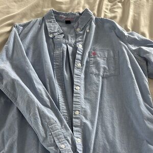 Blue Button-Down Men's Shirt